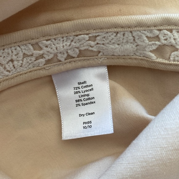 Talbots Petites Daisy Floral Ivory Lace Eyelet Skirt Size 6P - Picture 7 of 9